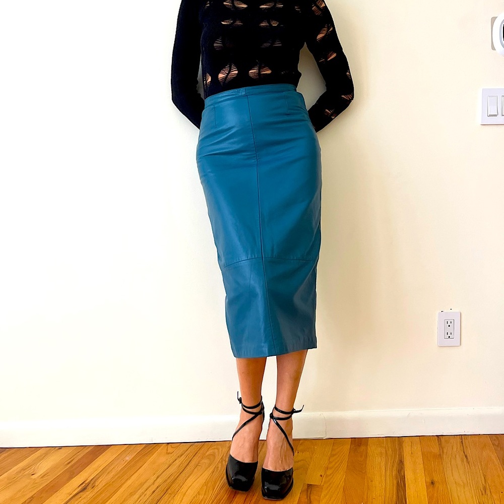 Real leather skirt